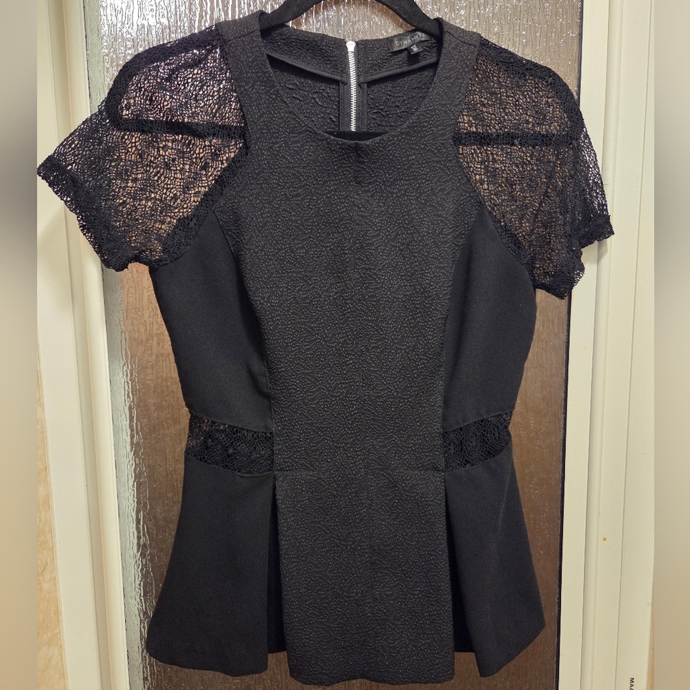 Dynamite Black Lace Sleeve Top